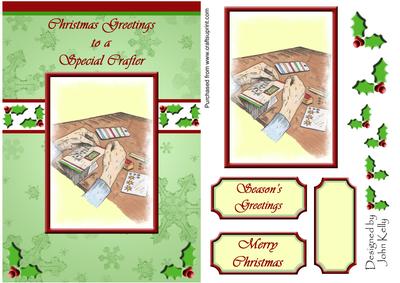 Christmas Greetings to a Special Crafter (green) - A5