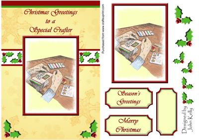 Christmas Greetings to a Special Crafter (gold) - A5