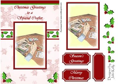 Christmas Greetings to a Special Crafter (white) - A5