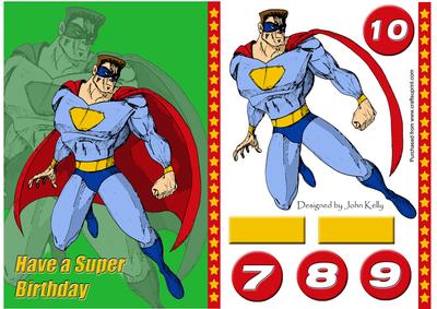 Superhero Birthday (green) - A5