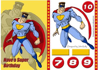 Superhero Birthday (yellow) - A5