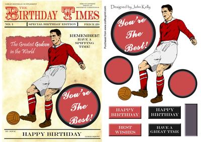 Retro Footballer (godson's Birthday) - A5