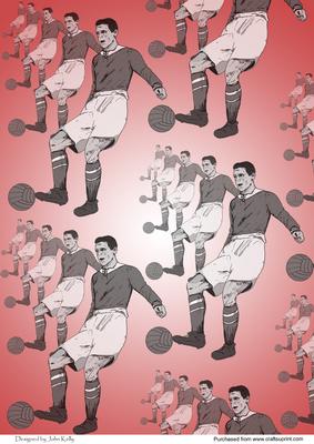 Retro Footballer - Backing Paper (red)