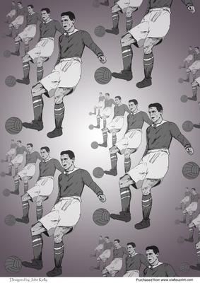 Retro Footballer - Backing Paper (grey)