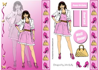 Cool Girl 1 (pink Silhouette) - A5