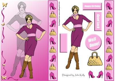 Cool Girl 3 (pink Silhouette) - A5
