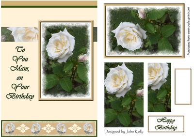White Roses, to You Mam (cream) - A5