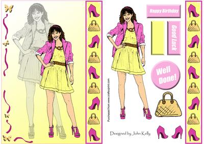 Cool Girl 1 (yellow Silhouette) - A5