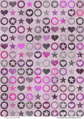 Vintage Hearts & Stars (pink)