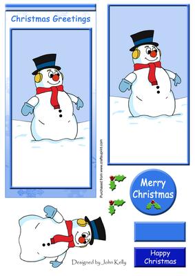 Christmas Snowman (blue) - Dl