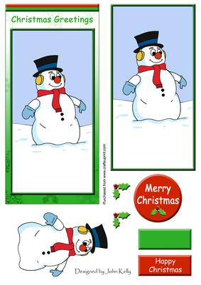 Christmas Snowman (green) - Dl