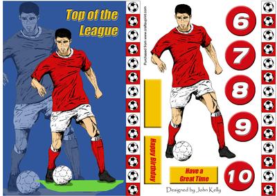 Red Footballer 1 - Top of the League (a5)