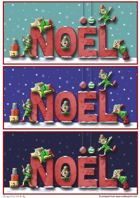 Christmas Elves - 3 Dl Card Fronts