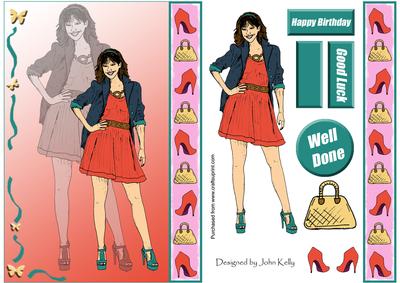 Cool Girl 1 (orange Silhouette) - A5