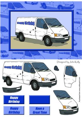 White Van Mans Birthday (blue) - A5