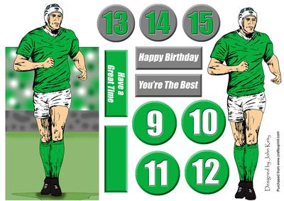 Rugby Player (green) - Dl Cut Out