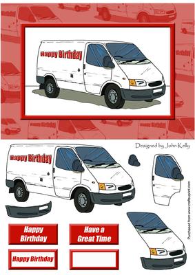 White Van Mans Birthday (red) - A5