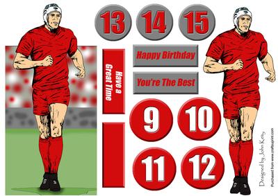 Rugby Player (red) - Dl Cut Out