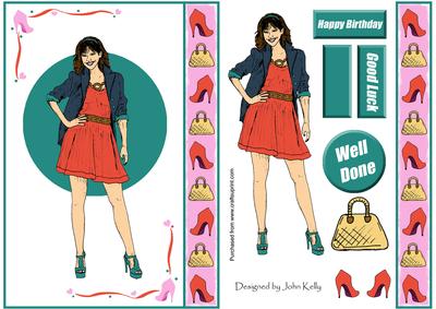 Cool Girl 1 (orange & Green) - A5
