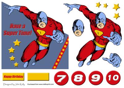 Superhero (blue) Cut Out 6in x 6in