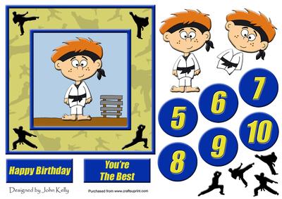Karate Kid! (blue) - 6in x 6in