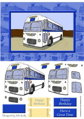Birthday Bus! (blue) - A5