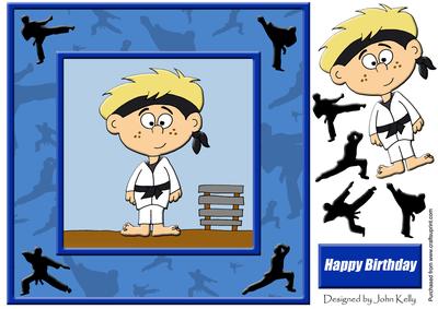 Karate Kid (blue) - 8in x 8in