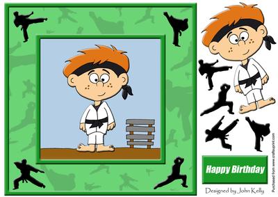 Karate Kid (green) - 8in x 8in