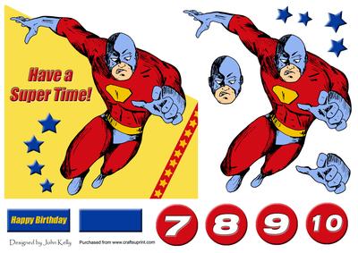 Superhero (yellow) - 6in x 6in Cut Out