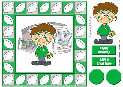 Rugby Fan (ireland) - 8in x 8in