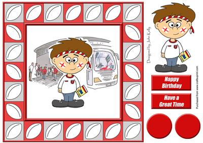 Rugby Fan (england) - 8in x 8in