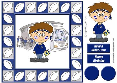 Rugby Fan (scotland) - 8in x 8in