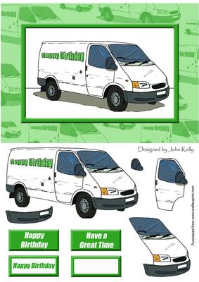 White Van Mans Birthday (green) - A5