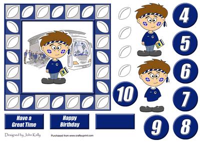 Rugby Fan (scotland) - 6in x 6in
