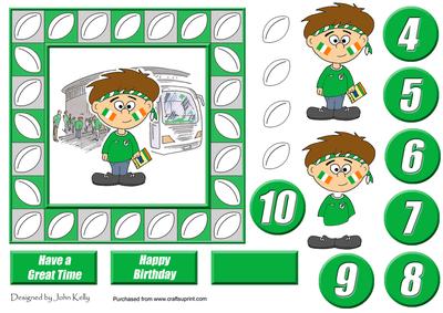 Rugby Fan (ireland) - 6in x 6in
