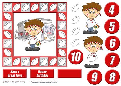 Rugby Fan (england) - 6in x 6in