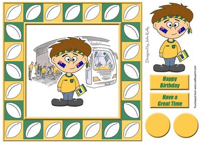 Little Rugby Fan (australia) - 8in x 8in