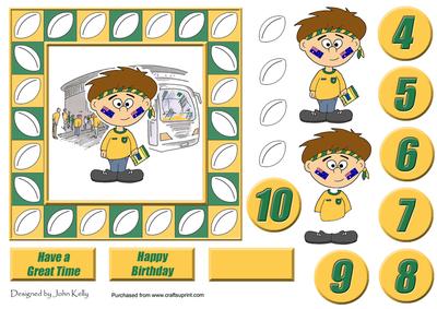 Little Rugby Fan (australia) - 6in x 6in