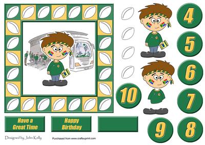 Little Rugby Fan (south Africa) - 6in x 6in