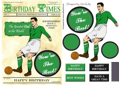 Green Vintage Footballer (dad's Birthday) - A5