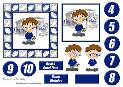 Little Rugby Fan (scotland) - 5in x 5in