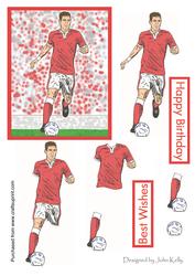 Footballer with Red Shirt - Decoupage
