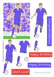Footballer with Blue Shirt - Decoupage