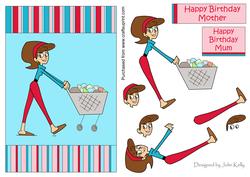 Happy Birthday Mum - Decoupage