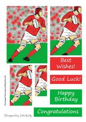 Rugby Player with Red Shirt - Pyramage