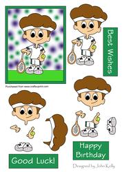Tennis Boy - Decoupage