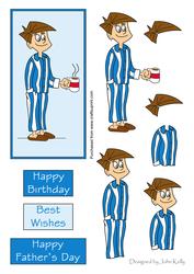Happy Father's Day (light Blue) - Decoupage