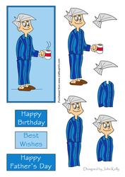 Happy Father's Day (blue) - Decoupage
