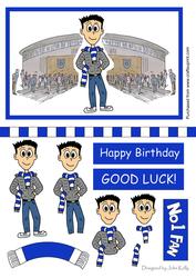 Football Fan (blue) - Decoupage