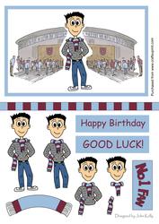 Football Fan (claret & Blue) - Decoupage